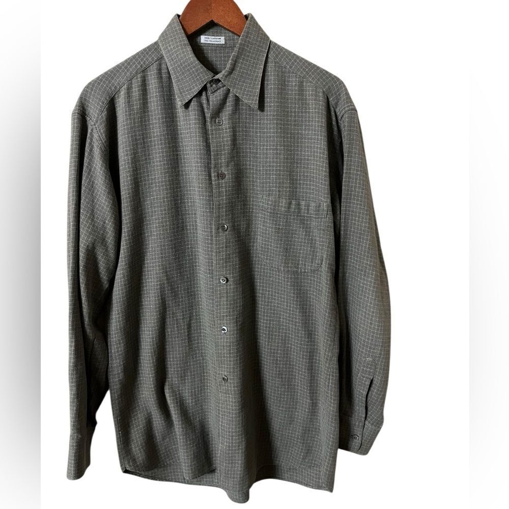 Salvatore Ferragamo Men's Charcoal Checkered Shirt